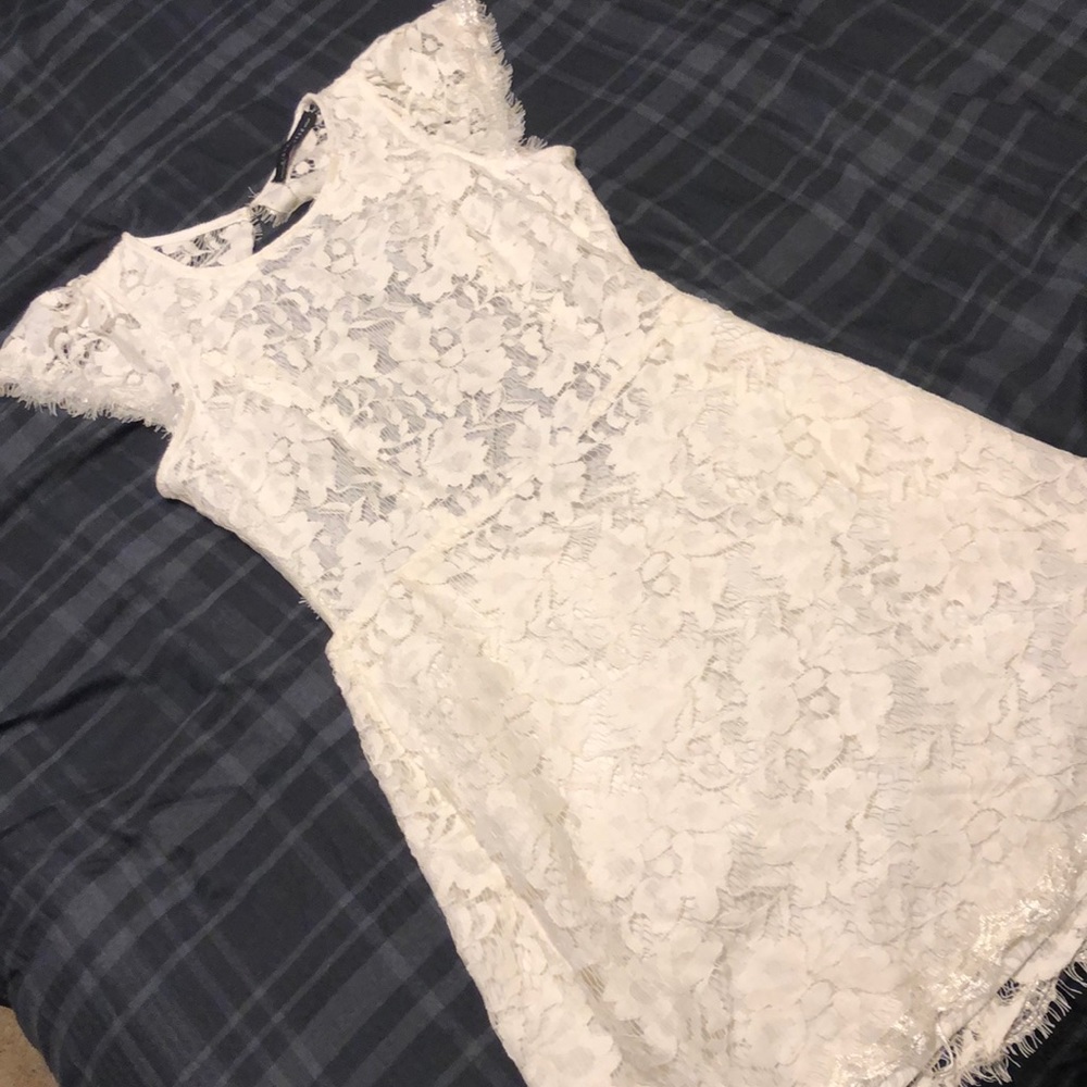 White lace mini dress